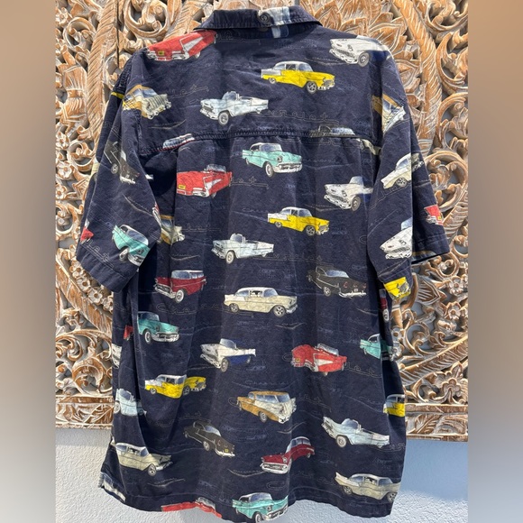 GM by David Carey Antique Cars Button Down Short Sleeve Shirt- size XL - Picture 2 of 7